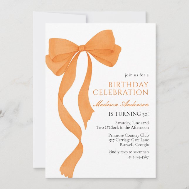 Coquette Fall Birthday Invitation Inbjudningar (Framsida)