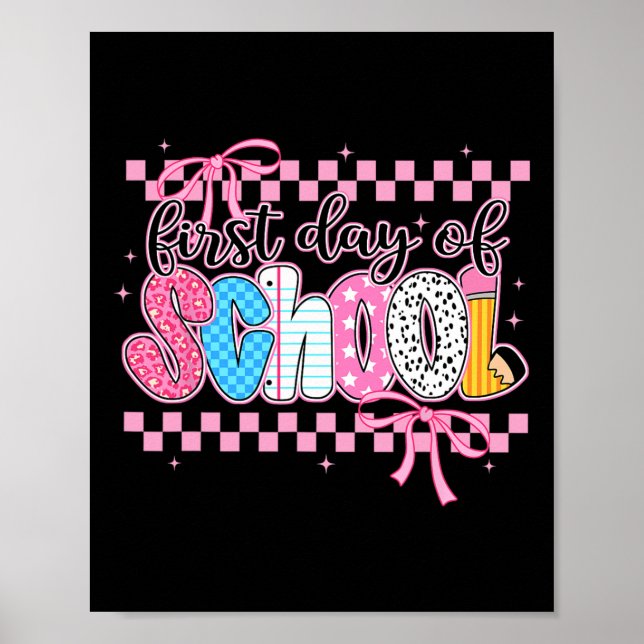 Coquette First Day of School Preppy Back to school Poster (Framsidan)