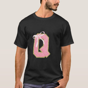 Coquette First Initial Brev Q Preppy Girly T Shirt
