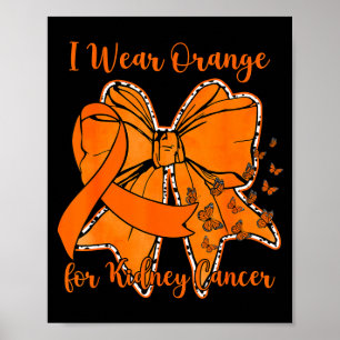 Coquette fjärilsband bär orange för njure poster