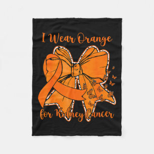 Coquette fjärilsband rosa slitage orange för njure fleecefilt