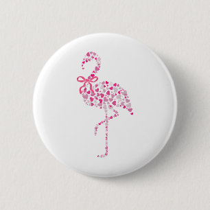 Coquette Flamingo Heart Cute Rosa Valentines day Knapp