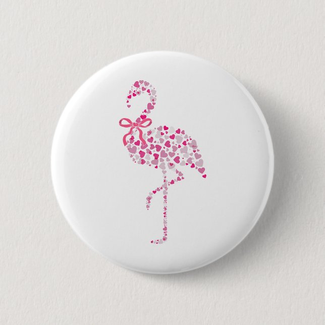 Coquette Flamingo Heart Cute Rosa Valentines day Knapp (Framsida)