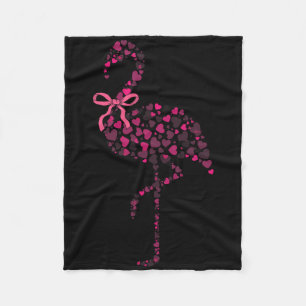 Coquette Flamingo Hjärtat Söt Rosa Alla Hjärtans D Fleecefilt