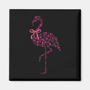 Coquette Flamingo Hjärtat Söt Rosa Alla Hjärtans D Magnet