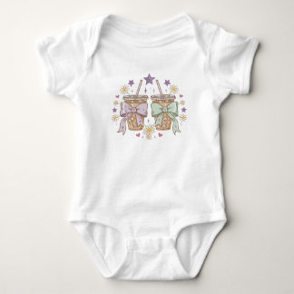 Coquette Floral Iced Coffee Baby Bodysuit | Trendy T Shirt