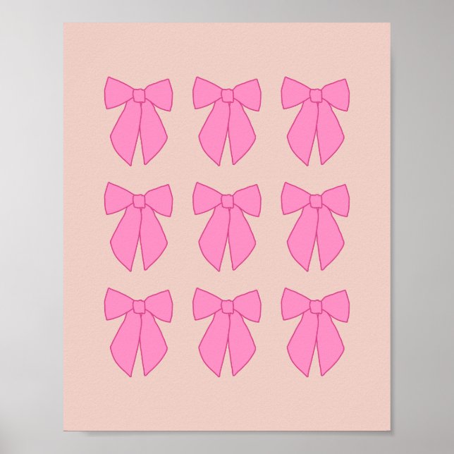 Coquette för persikor och Rosa Bows Poster (Framsidan)