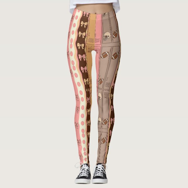 Coquette Fotboll Bågar Leopardmönster (7) Leggings (Framsida)