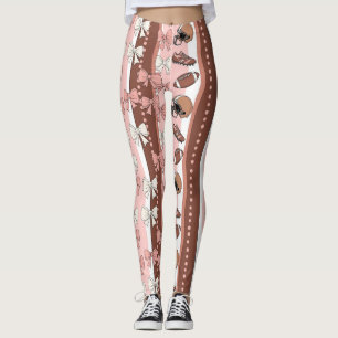 Coquette-fotboll Böjar Leopardmönster (12) Leggings