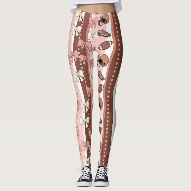 Coquette-fotboll Böjar Leopardmönster (12) Leggings (Framsida)