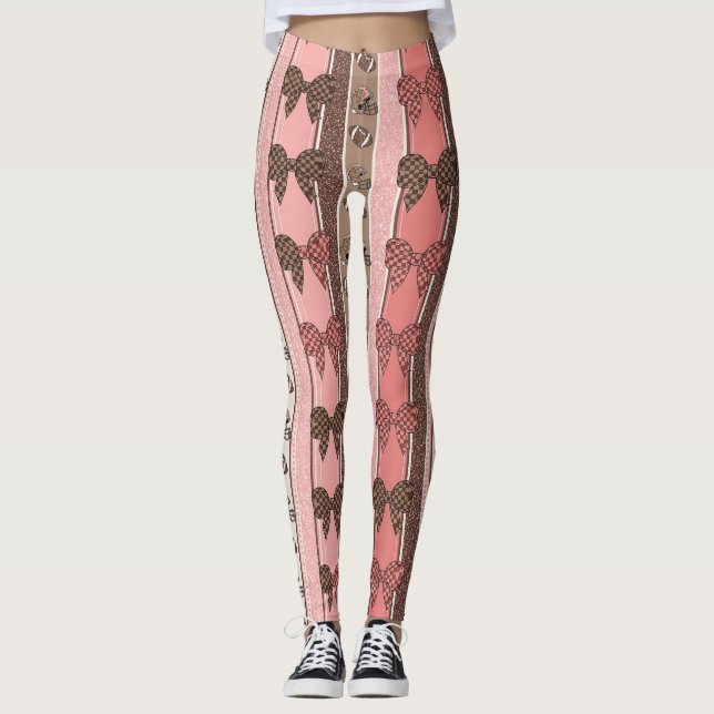 Coquette Fotboll Bow Leopard Mönster (2) Leggings (Framsida)