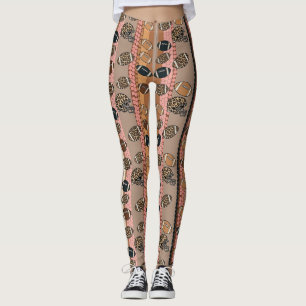 Coquette Fotboll Bow Leopard Mönster (3) Leggings