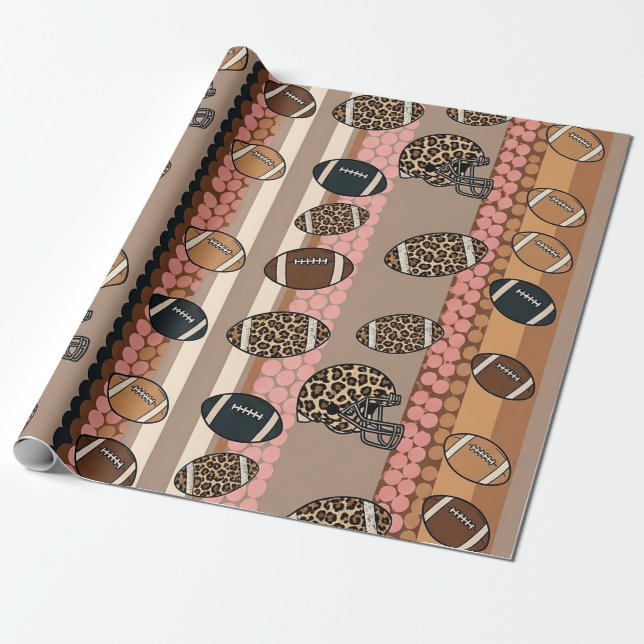 Coquette Fotboll Bow Leopard Mönster (3) Presentpapper (Utrullad)