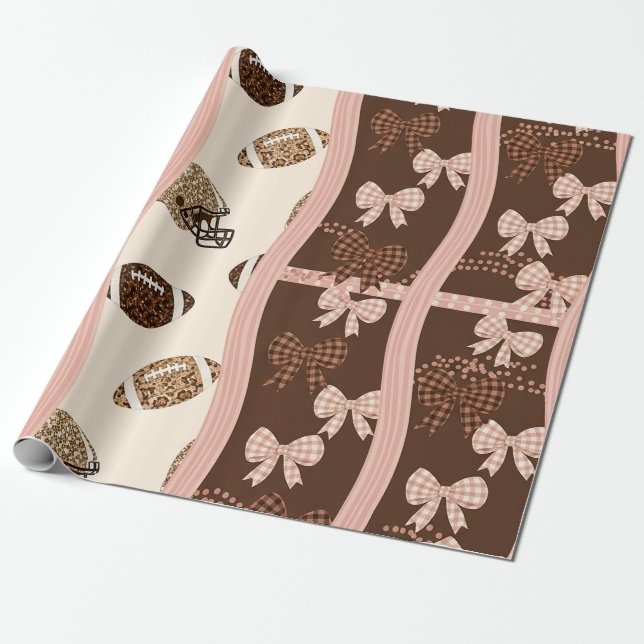 Coquette Fotboll Bow Leopard Mönster (4) Presentpapper (Utrullad)