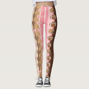 Coquette Fotboll Bow Leopard Mönster (9) Leggings