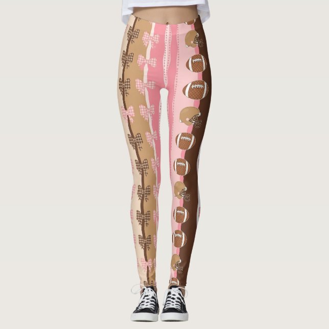 Coquette Fotboll Bow Leopard Mönster (9) Leggings (Framsida)