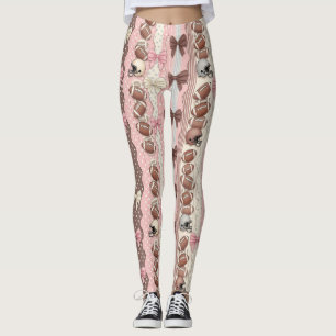 Coquette fotbolls slingor Leopardmönster (10) Leggings