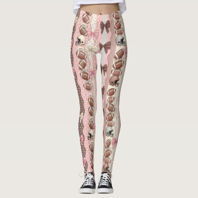 Coquette fotbolls slingor Leopardmönster (10) Leggings (Framsida)