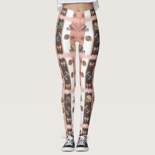 Coquette fotbolls slingor Leopardmönster (6) Leggings