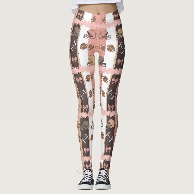 Coquette fotbolls slingor Leopardmönster (6) Leggings (Framsida)