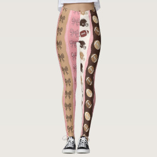 Coquette fotbolls slingor Leopardmönster (8) Leggings