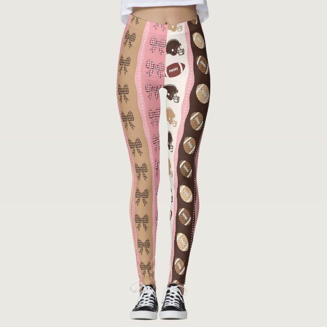 Coquette fotbolls slingor Leopardmönster (8) Leggings (Framsida)