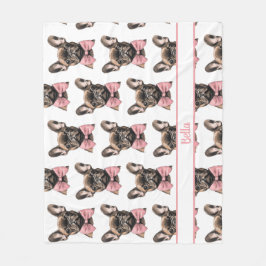 Coquette Frenchie Costumizable Namn Fleecefilt