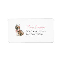 Coquette Frenchie, Parisian Address Label