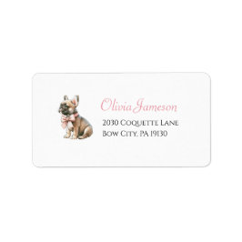 Coquette Frenchie, Parisian Address Label Adressetikett