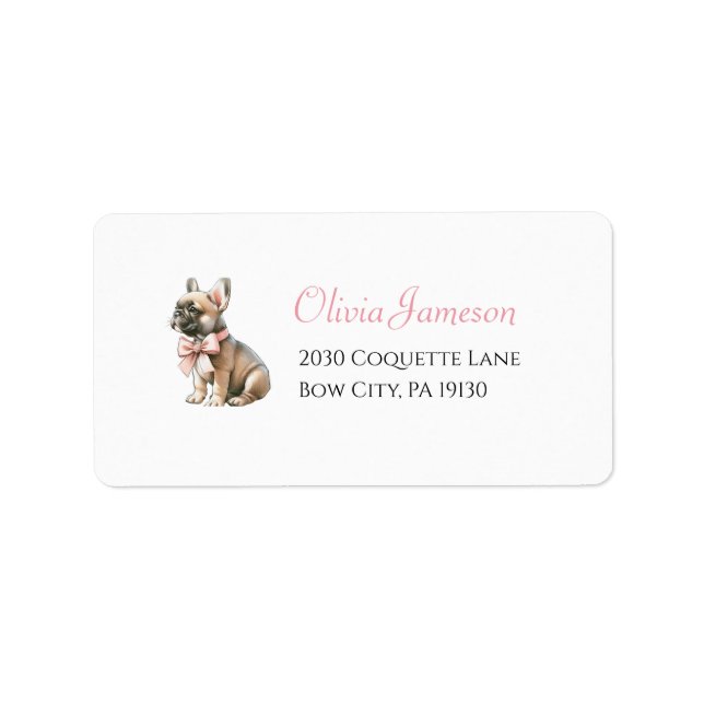 Coquette Frenchie, Parisian Address Label Adressetikett (Framsidan)