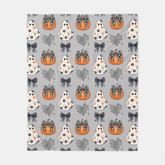 Coquette Ghost Pumpkin - Adsible and Spooky Fleecefilt (Framsidan)