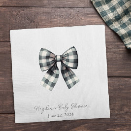 Coquette Gingham Bow Personlig Napkin Pappersservett