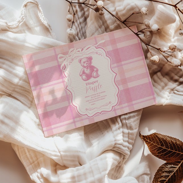 Coquette Gingham Fransk Teddy Blöja Lotteri Tilläggskort (Skapare uppladdad)