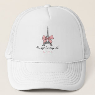 Coquette Girl Resa Eiffel Torn & Rosa Bow Anpassni Keps