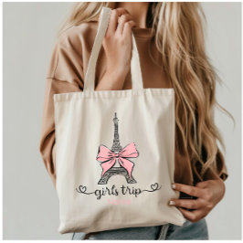 Coquette Girl Resa Eiffel Torn & Rosa Bow Anpassni Tygkasse