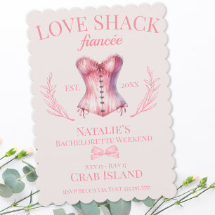 Coquette Girly Bow Corset Social Klubb Bachelorett Inbjudningar