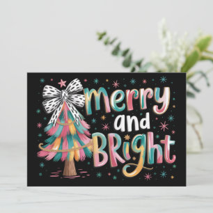 Coquette Glitter Julgran Merry and Bright  Julkort