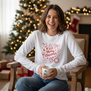 Coquette God Jul Klotter Trädsling T Shirt