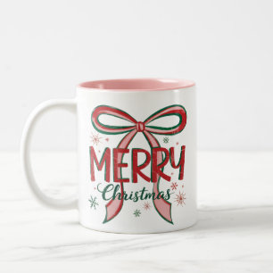 Coquette God Jul Retro Jul Böjd Vintage Två-Tonad Mugg