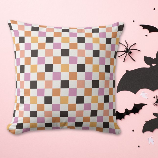 Coquette Halloweenfest Rutig Rutcheckad Kudde (Skapare uppladdad)