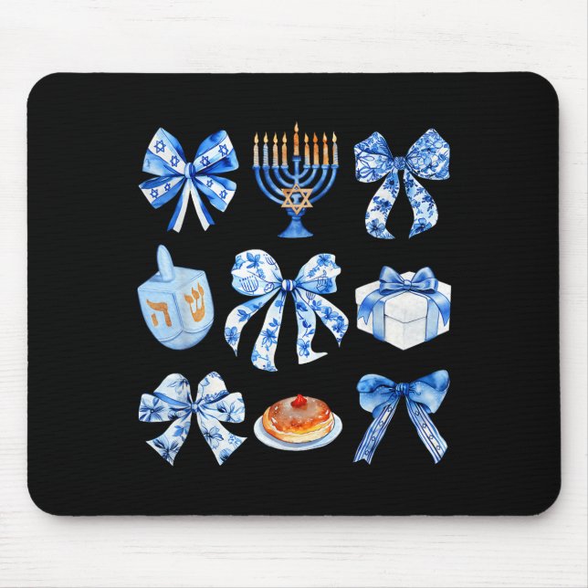 Coquette Hanukkah Bow Jewish Bow Menorah Bow Women Musmatta (Framsidan)