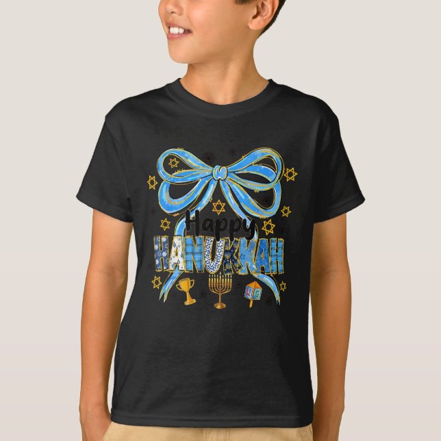 Coquette Hanukkah Bow Jewish Bow Menorah Bow Women T Shirt (Framsida)