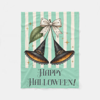 Coquette Häxa Hatt Körsbär Glad Halloween Fleecefilt