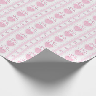 “Coquette Heart & Bow Inpackningspapper – Rosa Rom Presentpapper