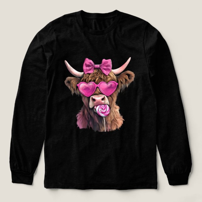 Coquette Highland Cow Bubblegum 2025 T Shirt (Design framsida)