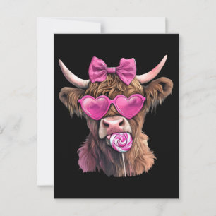 Coquette Highland Cow Bubblegum 2025 Vykort