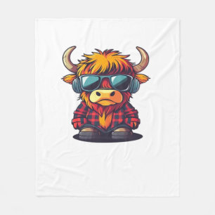 Coquette Highland Cow Bubblegum Tshirt Design, Hol Fleecefilt