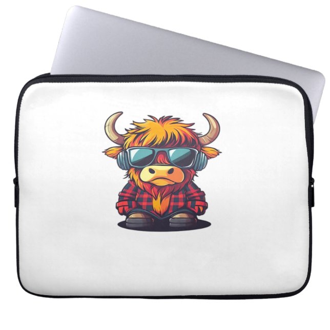 Coquette Highland Cow Bubblegum Tshirt Design, Hol Laptop Fodral (Framsidan)