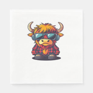 Coquette Highland Cow Bubblegum Tshirt Design, Hol Pappersservett