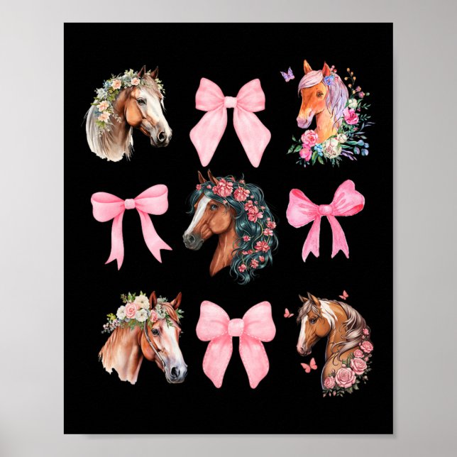 Coquette Horse Riding Wildblommor Equestrian Horse Poster (Framsidan)